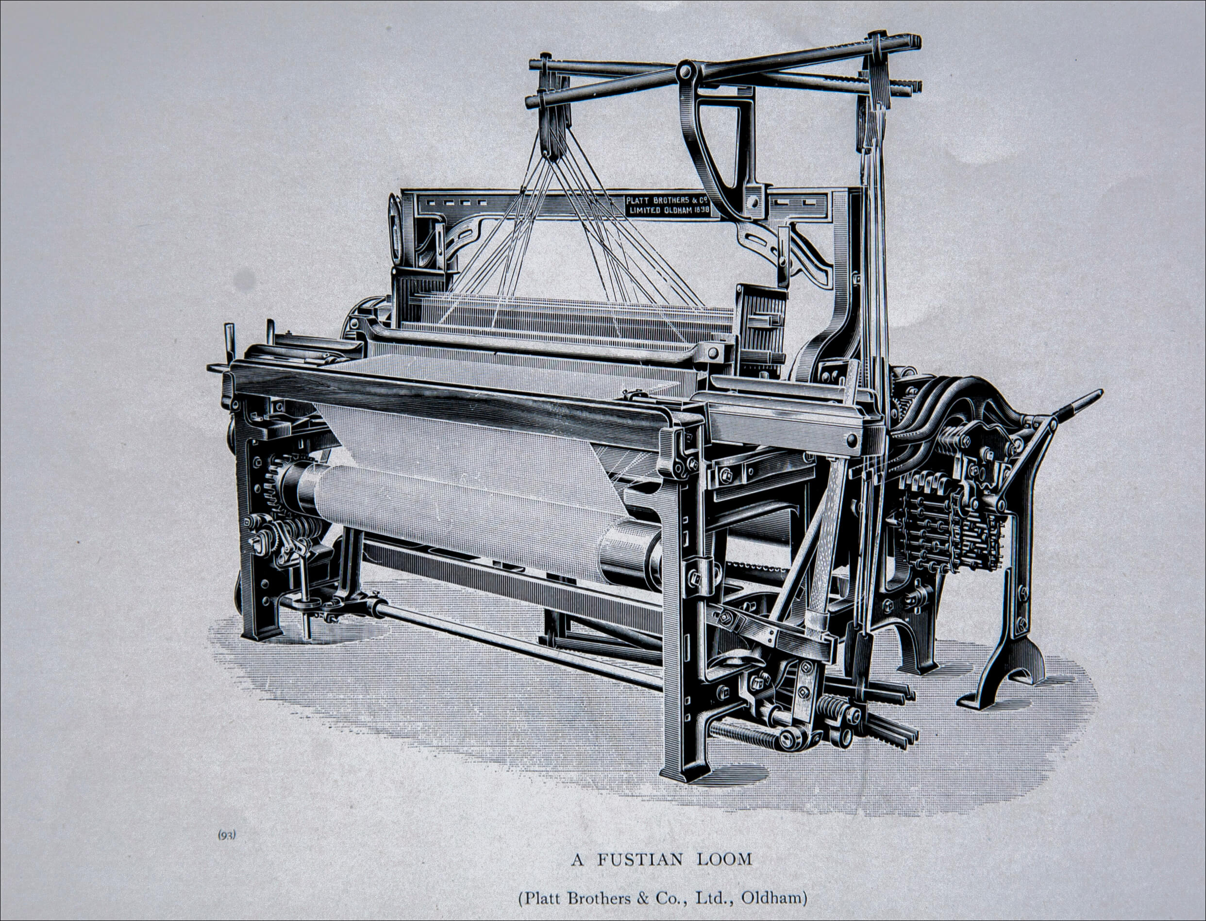 1900's Early Fustian loom with crankshaft picking